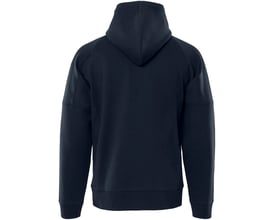 Fristads sweatjakke 7831 GKI i mørk marine, størrelse 2XL, set bagfra med hætte og ribkanter.