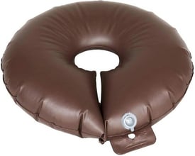 Brun Ironside-vandingssæk til buske på 75 liter, formet som en ring med åbning og påfyldningsstuds.