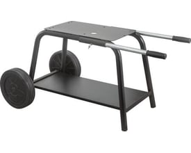 REMS kørebart understel med materialehylde på hvid baggrund, designet til gevindskæremaskiner.