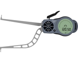 Digital indvendig skydelære af mærket Mitutoyo til måling fra 90-120mm med et display, der viser 120.50mm.