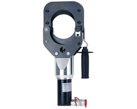 Klauke hydraulisk klippehoved med en skærekraft på 120 kN og et stort hul på 105 mm til kraftige kabler.