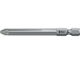 Nærbillede af Wera PZ 1 bits, 70mm lang, med 1/4"-sekskant og Wera logo, klar til brug.