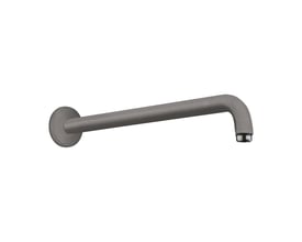 Hansgrohe bruserbøjning i børstet sort krom, 38,9 cm lang med 1/2" tilslutning til vægmontering.