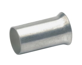 Klauke uisoleret terminalrør til 4,0 mm² kabel, sølvfarvet kobber med 9 mm længde, vist fra siden.