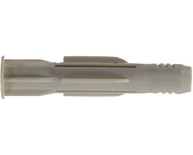 Enkel Essve Tillex universalplug 10 x 60 mm i grålig farve, vist fra siden for at vise design og ribber.