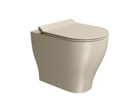GSI Tono back-to-wall-toilet i mat cretafarve med afrundet skål, set skråt forfra.