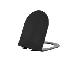 Lavabo Studio toiletsæde i matsort hårdt plast med aftagelig funktion, vist på hvid baggrund.