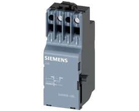 Siemens underspændingsudløser 3VA9 UVR i grå plast med tydelige terminaler og mærkning.