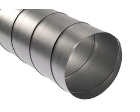 Spiralfalset ventilationsrør i galvaniseret stål med en diameter på 200mm og 0,5mm materialetykkelse.