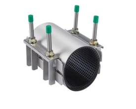 Romacon bandagemuffe til rørreparation, 273-293 mm, syrefast stål AISI316, med EPDM pakning og 2-sidet bespænding.