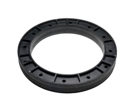 Ulefos plan topring i sort plast med rund form og åbent centrum, Ø600 x 100 mm, BDT. 4.