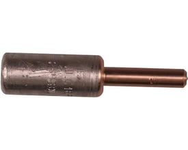 Elpress Al/Cu-pindbolt AKP16 til 16mm² ledere. Bimetal kombination med aluminiumhoved og kobberbolt, der er markeret med '16'.