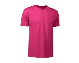 ID Identity T-Time T-shirt til mænd i str. L og pink farve, vist forfra på hvid baggrund.