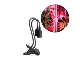 Sort Kobi PLANTY CLIP DUO klemmelampe til grolys med to fleksible arme og E27-fatninger.