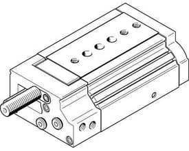 Festo minislæde DGSL-25-40-EA med stempeldiameter 32mm og synlig gevindstang på hvid baggrund.