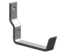 Legrand P31 75-G galvaniseret indvendigt vægophæng til kabelbakker, vist med en bolt og monteringshul.