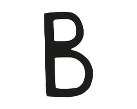 Smedbo husbogstav 'B' i sort smedejern med et klassisk, tidløst design, isoleret på hvid baggrund.