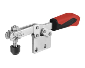 AMF 6832-4 vandretspænder med rød-sort ergonomisk håndtag og metal krop, vist på hvid baggrund.