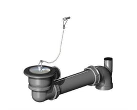 Intra Juvel Bundventil prop afløbssæt A14 med kæde, en komplet afløbsløsning til enkeltvaske med lodret afløb.