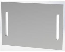 Loevschall Godhavn spejl i firkantet design med to lodrette LED lysfelter på hver side, 120x85 cm.