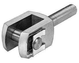 Festo Gaffelhoved SGA-M20X1,5 med udvendigt gevind, designet til drejelig cylindermontering.