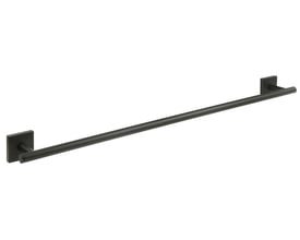 Smedbo House håndklædestang i mat sort messing med en bredde på 648 mm, vist isoleret på en hvid baggrund med fokus på designet.
