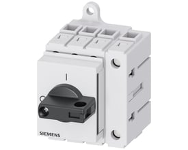 Siemens 3LD3 lastafbryder, 16A, hovedafbryder 3-polet + N med drejeknap og markeringer.