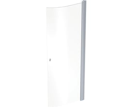 Contura Shower Space buet brusedør med klart glas og forkromet profil, vist fritstående set skråt forfra.