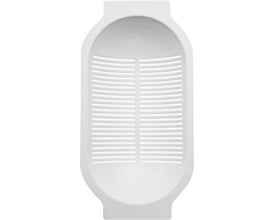 Ifö Concert stor skyllekurv SS i hvid plast, designet til Ifö Concert serien for optimal organisering.