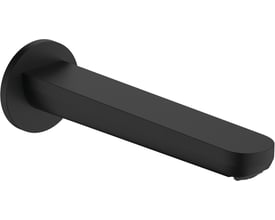 Hansgrohe Rebris S kartud i mat sort med en længde på 200 mm, monteret på et rundt roset og tilsluttet G ½ gevind.