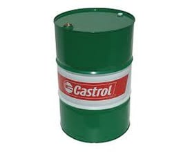 Castrol Honilo 980 skæreolie i en 208 liters grøn olietønde med Castrol logo på en hvid baggrund.