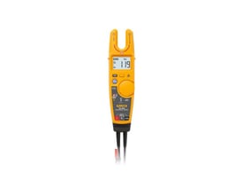 Fluke T6-600 elektrisk multitester, vist fra fronten med åben kæbe og display, der viser 119 V AC på hvid baggrund.