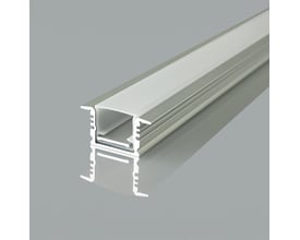 V-TAC Pro monteringssæt VT-71006 til LED-strip med diffuser, 2000 mm sølv aluminiumsprofil med indbygget design.