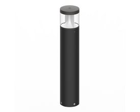 Ledvance Urban Bollard Cone bedlampe i grå, set skråt forfra med rund top og gennemsigtig lysdel.