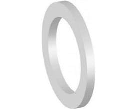 Hvid PTFE pakning med dimensionerne 3/4 tomme, 24x16x2 mm.