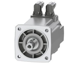 Siemens SIMOTICS S-1FK2 CT servomotor med 3,6 Nm moment og 0,94 kW effekt, vist med aksel og to vinklede DRIVE-CLiQ stik.
