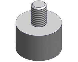 Gummifod til ROLL-PROFI med gevind, enkeltvis vist på grå baggrund.