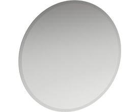 Enkeltstående Laufen Frame rundt spejl med facetslebet kant, vist isoleret på en neutral baggrund.