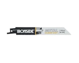 Ironside bajonetsavklinge BIM CC set fra siden med synlige tænder og fæste, 152 mm og 18 TPI.