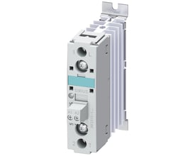 Siemens 3RF2 solid-state kontaktor 10A, 48-460V, med 24VDC styrespænding og integreret køleplade.