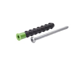 Schneider Electric Thorsman TPH-8x60 rawplug med grøn top og 55mm skrue, præsenteret på hvid baggrund.