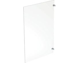 Generelt overblik af Ifö Showerama Art brusevæg i sølv og klar glas, med 800x2000 mm dimensioner.