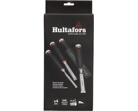 Hultafors HDC S4 stemmejernsæt med fire stykker i størrelserne 6-12-18-25mm, fremstillet i ét stykke.