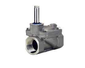 Danfoss EV220B magnetventil, set fra siden, med rustfrit stålhus, G1¼ tilslutning og synlig membranstyring.