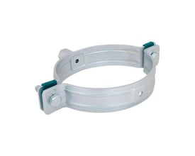 Walraven HD500 industri-rørbøjle i todelt design, vist skråt forfra med låsebolte; 1/2", 398-408 mm.