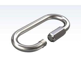 Roliba Quickled galvaniseret skruenødled på 5x50 mm med buet metalbøjle, gevindende og omløber.