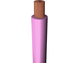 Halogenfri monteringsledning H07Z-K 1x1,5 mm² i lyserød farve med en fintrådet kobberleder, 450/750 V.
