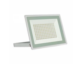 Hvid SpectrumLED LED-projektør på 100 W med synlige LED-dioder og justerbart monteringsbeslag.