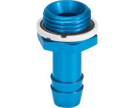 Blå Festo slangenippel N-1/2-P-13 med gevind og tætningsring, nominelt 11 mm, med konisk slangeudgang.