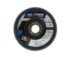 Norton X-TREME Pro lamelskive med skrå kanter, 125x22mm, korn 120, fremstillet i Italien.